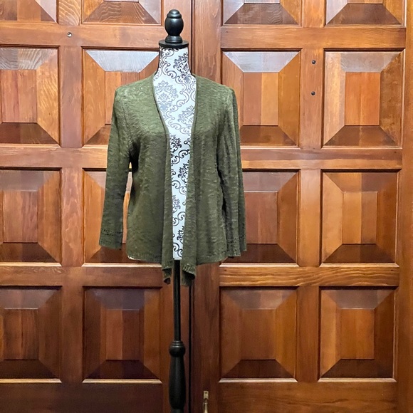 Sage Green Crocheted Sweater L - Picture 1 of 4